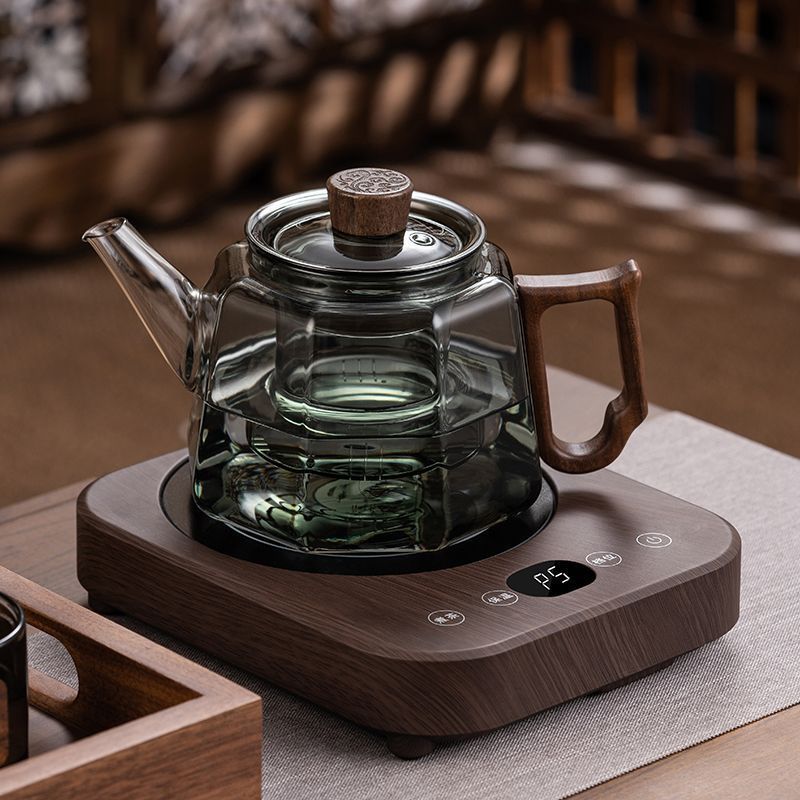 泡茶壶加厚玻璃煮茶壶2024套装电陶炉新款木高温耐热把煮茶器过滤