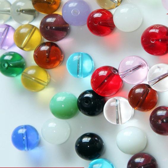 水晶珠子圆珠光珠diy手工穿珠编织串珠材料珠帘门帘帘子散珠