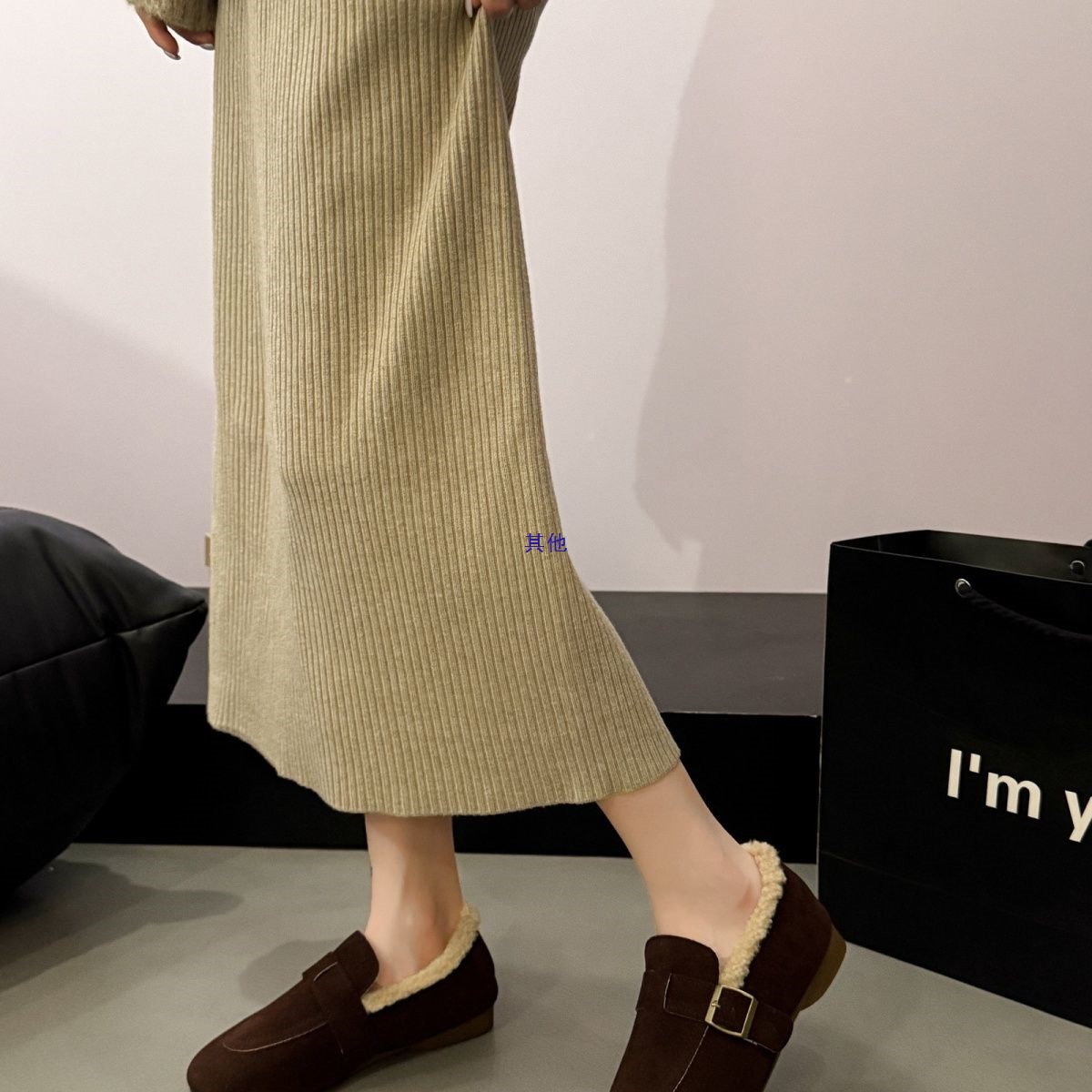 勃肯女冬加绒外棉鞋2025毛毛冬季新款脚蹬保暖圆头软底