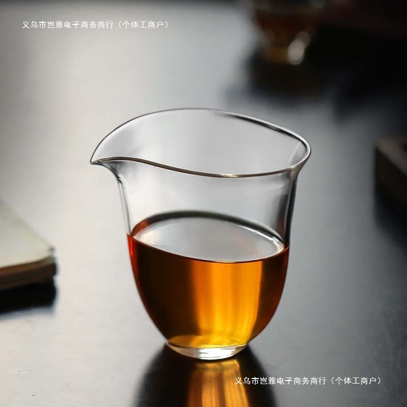 鹰嘴水滴沏茶分茶器单个茶道茶杯公杯300透明公道杯茶具手工倒