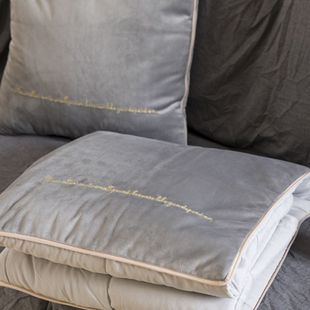 纯色多功能车载靠垫办公室午休枕头沙发抱枕四季空调被一体两用