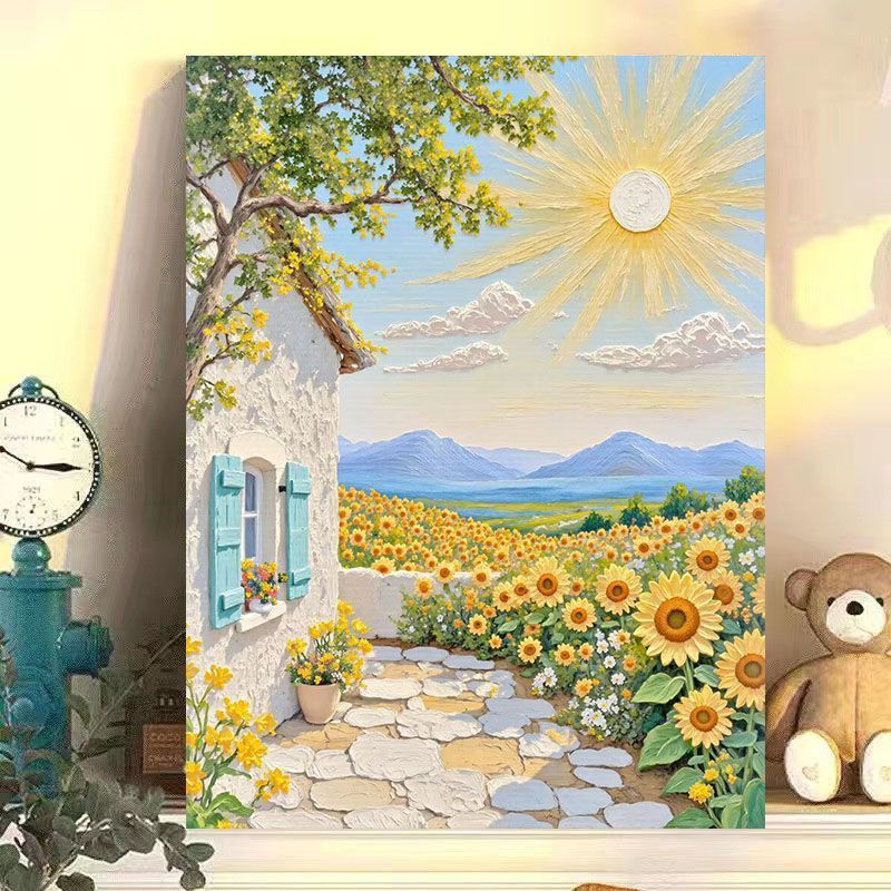diy数字油画阳光明媚植物花卉自然风光系列手工填色油画装饰画厂