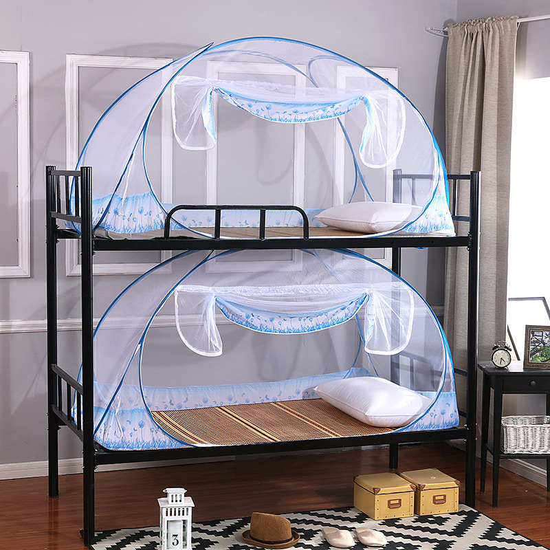 学生宿舍蚊帐家用蒙古包免安装拉链单人上下铺0.9m子母床有底E18