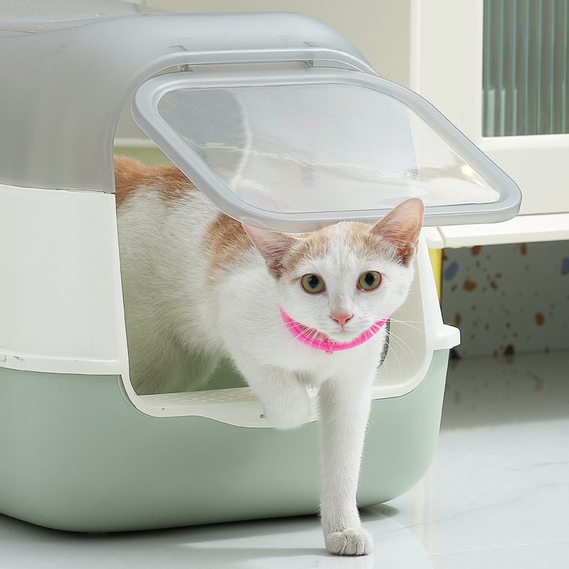猫砂盆小号带盖大号全封闭式防外溅防臭厕所透明便盆猫咪用品大全