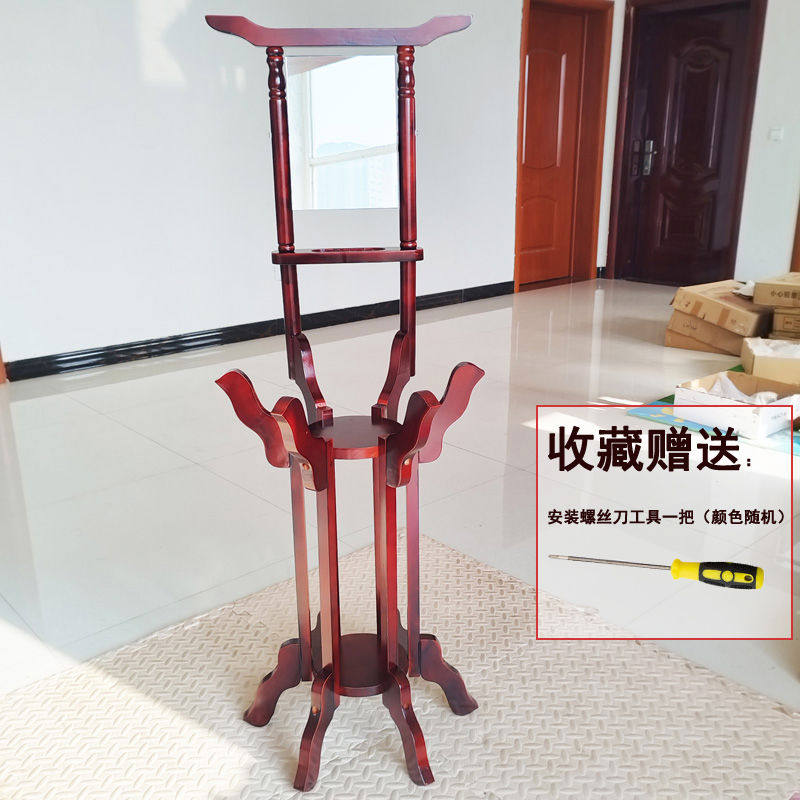 洗脸盆架家用落地实木脸盆架镜子中式卫生间洗手盆架毛巾架子新款
