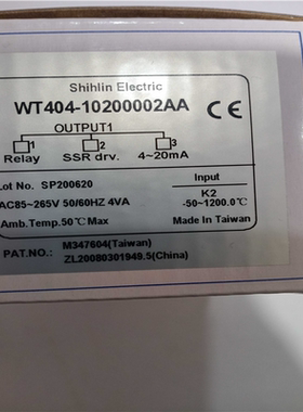 WT404-10200002AA WT404 WT404-102 Shihlin 台湾士林温控器 现货