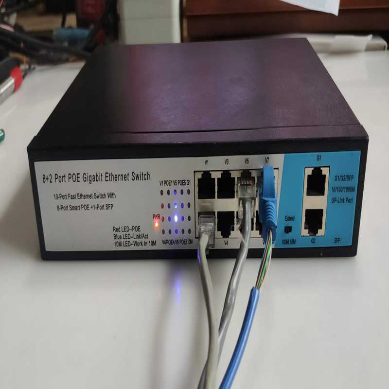 千兆POE供电交换机 8+2国标POE交换机 实物图片已测试（崽载电