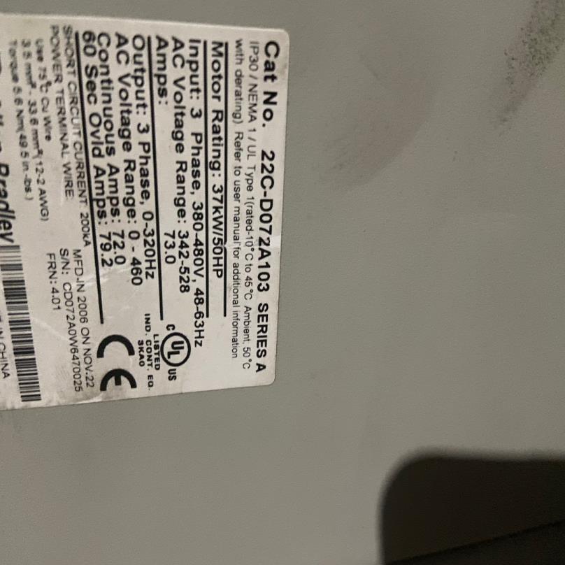 AB 变频器22C-D072A103成色不错(崽崽配件）