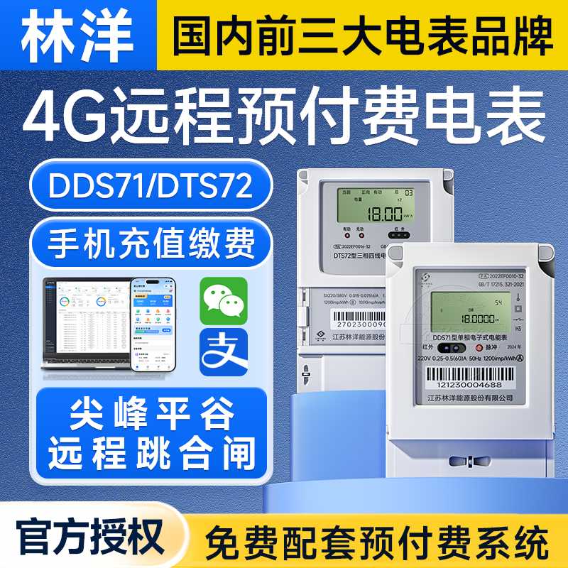林洋智能电子式单相电表220v 数显出租房家用电能表5(60)ADDS71