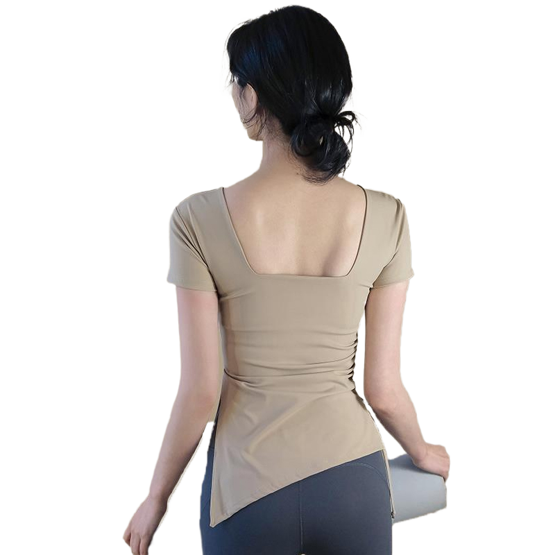 LULU带胸垫短袖T恤女春秋新款运动瑜伽上衣高级感方领内搭亲肤透,运动/瑜伽/健身/球迷用品,瑜伽t恤,淘宝优惠券,粉丝福利购,淘宝优惠卷