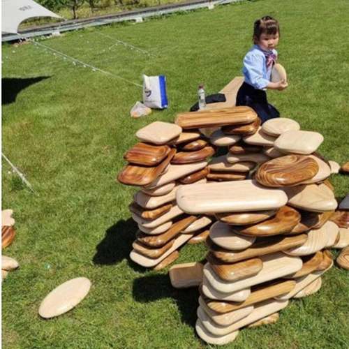 儿童户外大型自搭碳化清水鹅卵石仿真积木幼儿园新款玩具区域材料