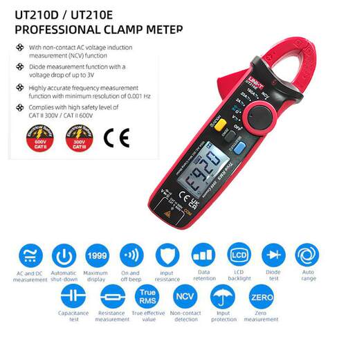 优德UT2利0UT210系精/UT210E1钳形表高度数字交直流电流钳形表