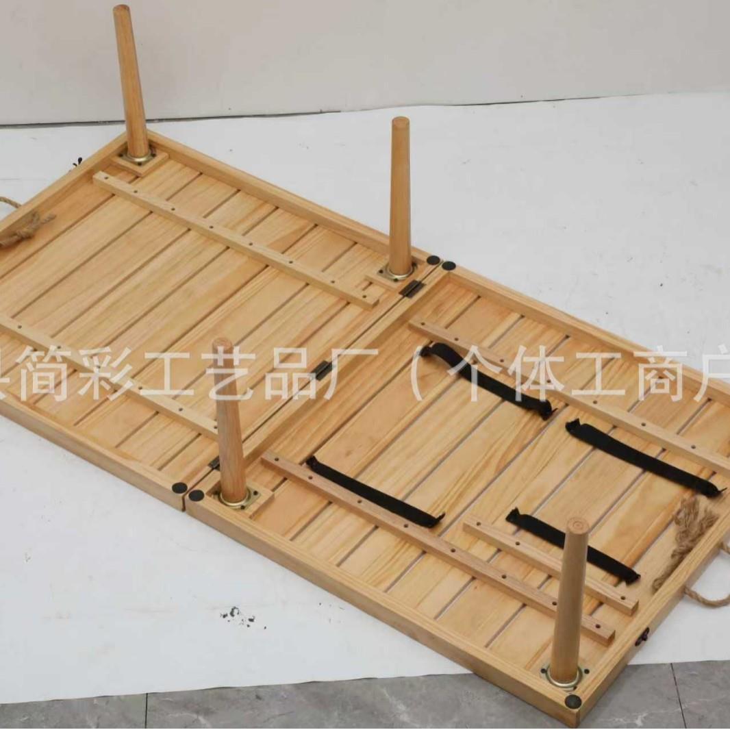 创装意折叠桌椅套阳一桌两椅全实木户外野餐台休0079闲套便携露营