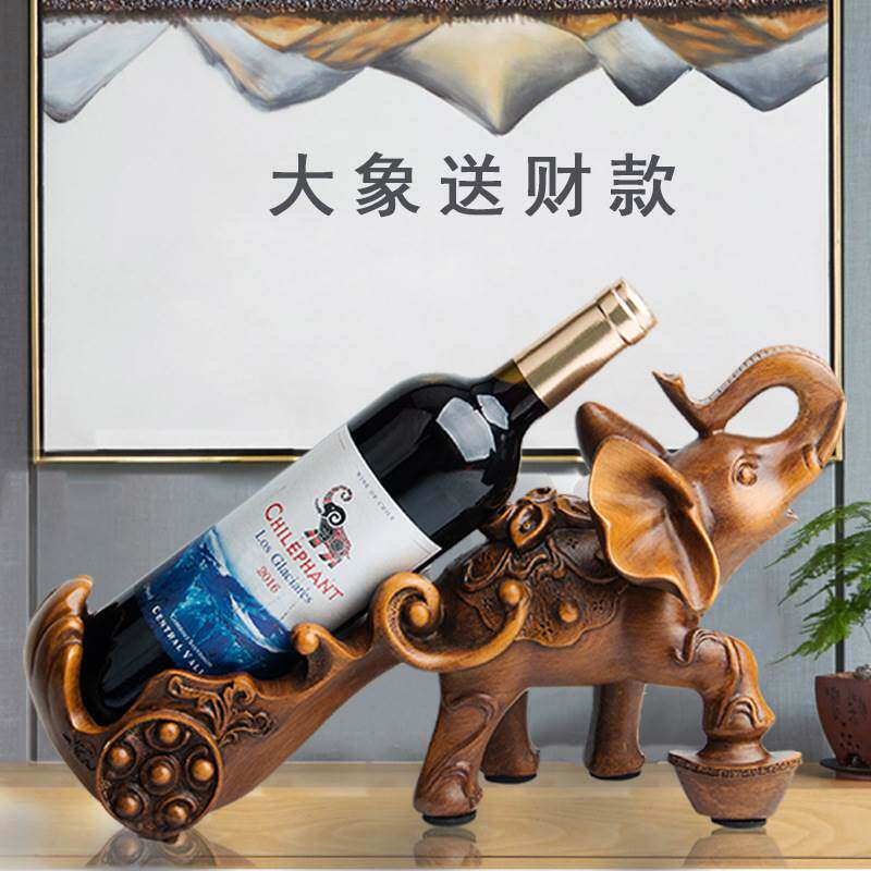 产地货源树脂酒架摆件仿木大象酒架吉象家居摆件欧式红酒酒架创意