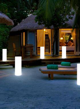 阳能户外l氛edSP-1015C发光圆柱灯别太墅酒店草坪落地灯景观庭院