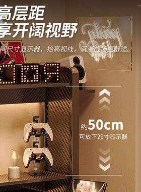 脑台式机电家桌带置物架卧室用小型电A703AN62脑桌书架一电体竞桌