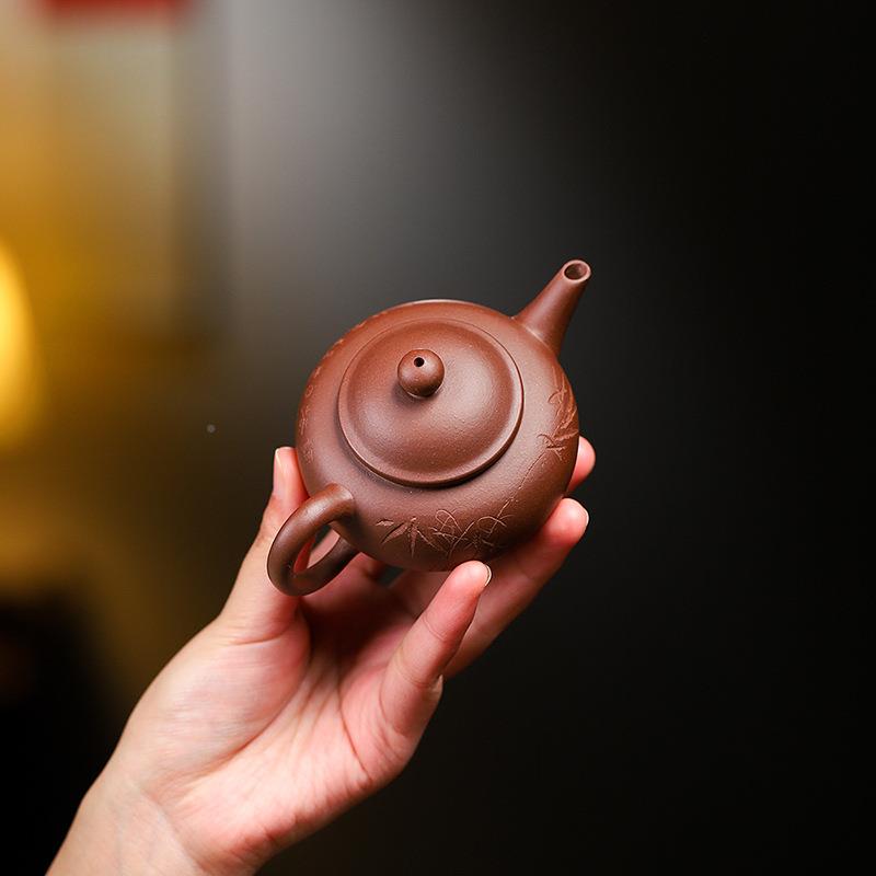 原泥全矿手平工刻绘cc水壶紫砂紫壶红茶茶具家用泡07茶壶