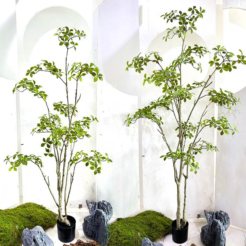 仿真绿植栀子树落地盆栽飘逸绿色植物家居客厅摆件花艺造景布置