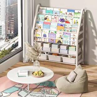 童书架层MDQ家儿用阅读架玩物具绘本架多收纳架可移动书柜宝宝置