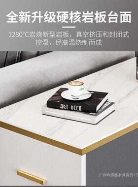 家用板沙边几厅WIU发边柜移岩动小茶几侧客边轻奢多功能角几桌储