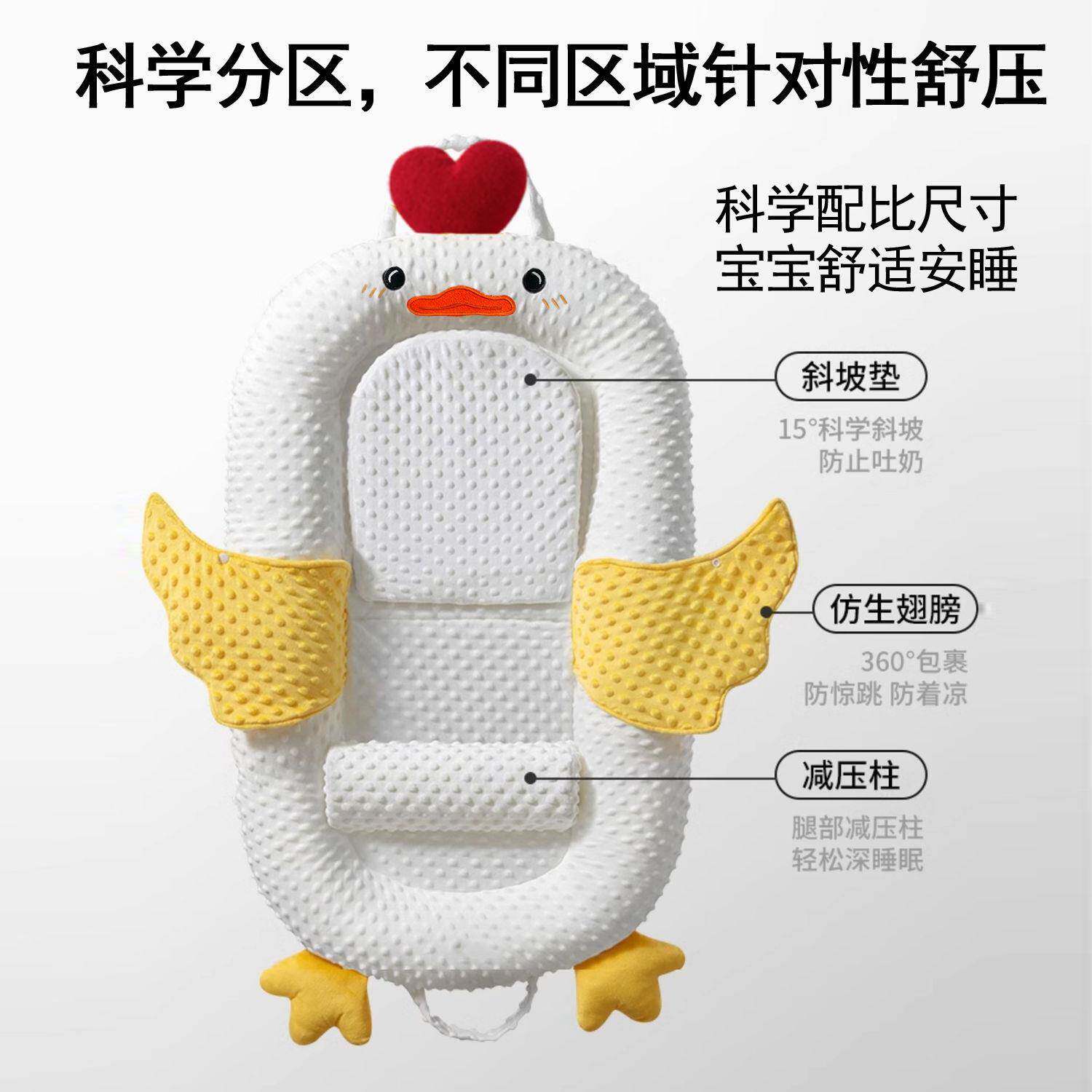婴儿床中床宝宝防抚惊吐奶安斜坡枕睡窝落仿压地跳828醒哄睡