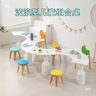 早楼教儿童桌实木售TIV部区架空层宝宝学习桌酒写字书桌椅店阅读