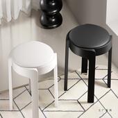 加厚塑料软包凳子椅叠可放特厚餐备客用厅家210用结实耐用圆凳独