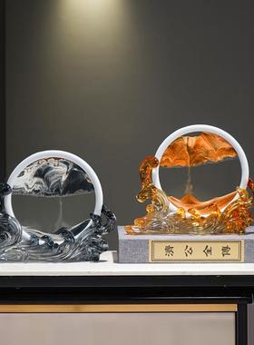 生水起流沙画件现摆代电RB0040-4视酒柜办公室风装饰品桌面轻奢柜
