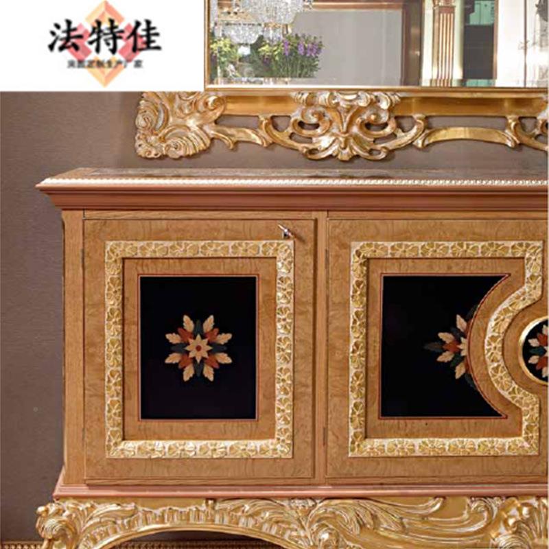 奢边华欧式储柜餐厅家具木雕花2碗柜奢华别墅玄关物柜餐实柜