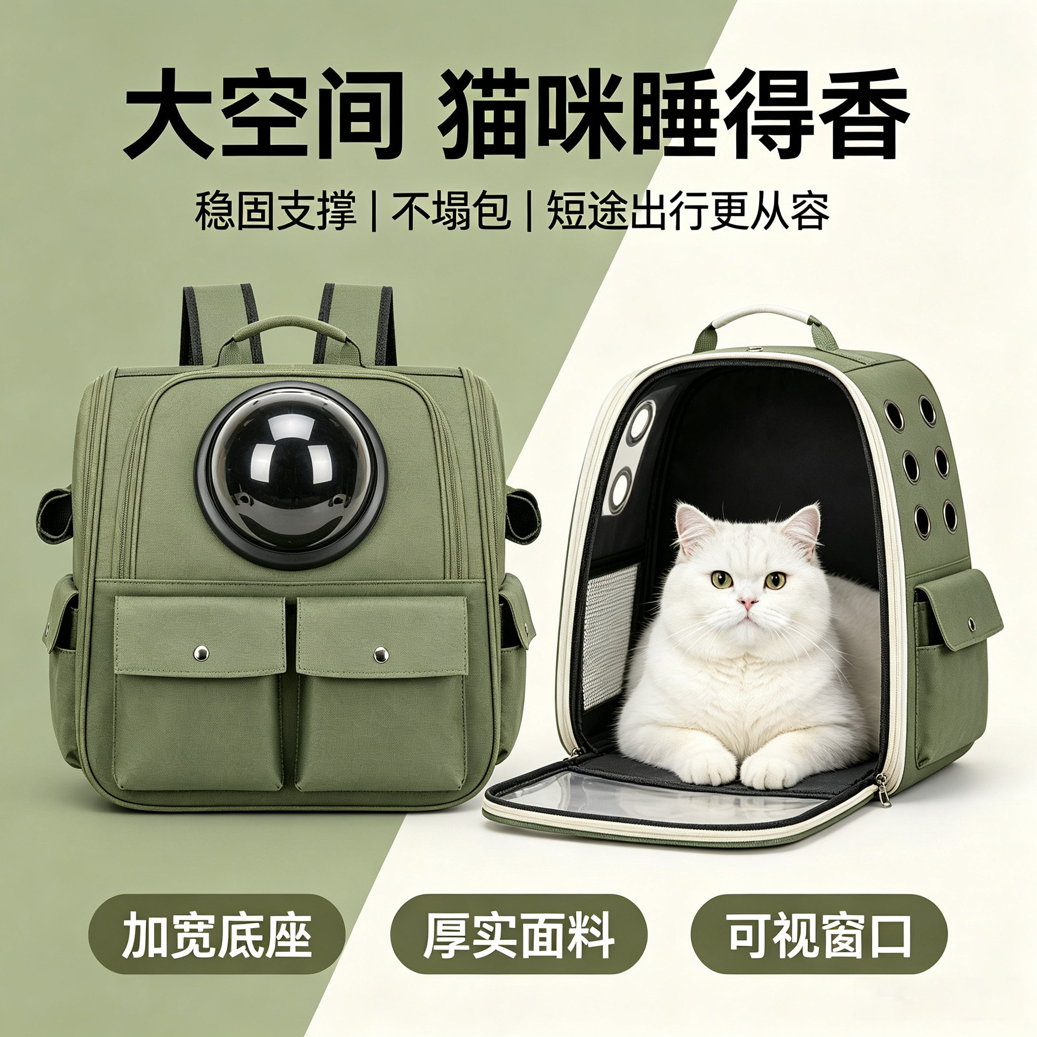 猫狗太空舱大容量双肩背包