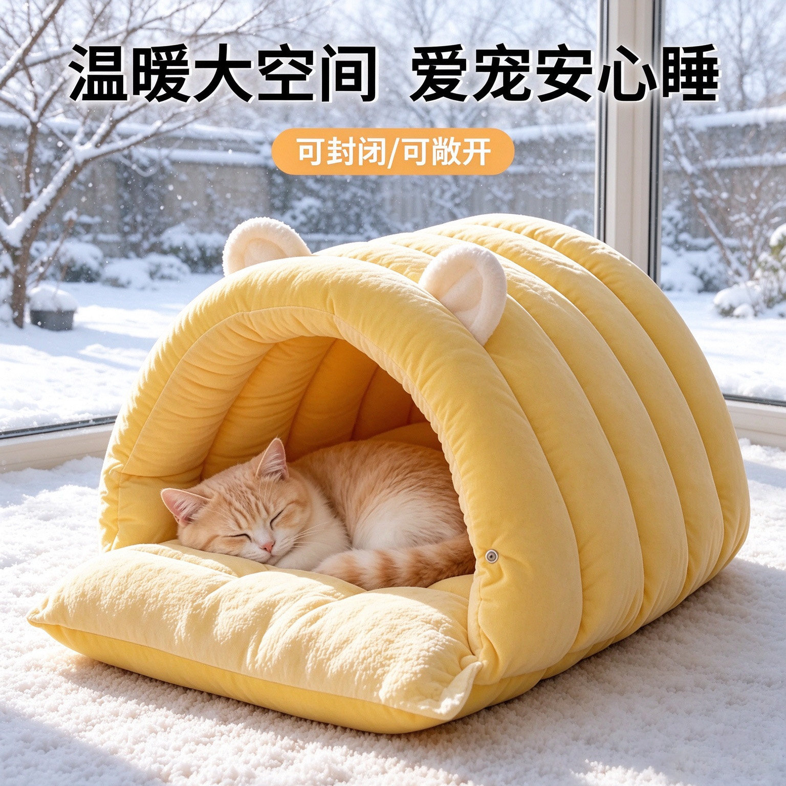 猫窝冬季保暖加厚封闭式安全感四季通用猫床猫咪窝狗窝幼猫窝垫子