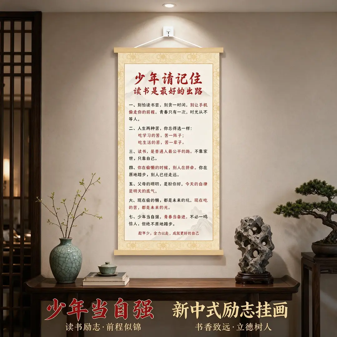 少年请记住家训挂画教育孩子励志