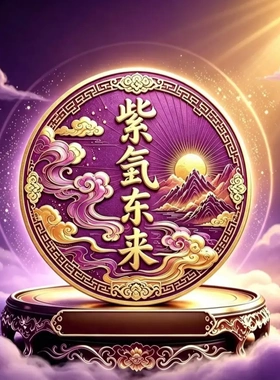 国风紫气东来居家装饰贴寓意美好