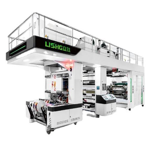 高速印刷薄膜无纺布材质六色套筒式齿轮驱动卫星式柔板印刷机