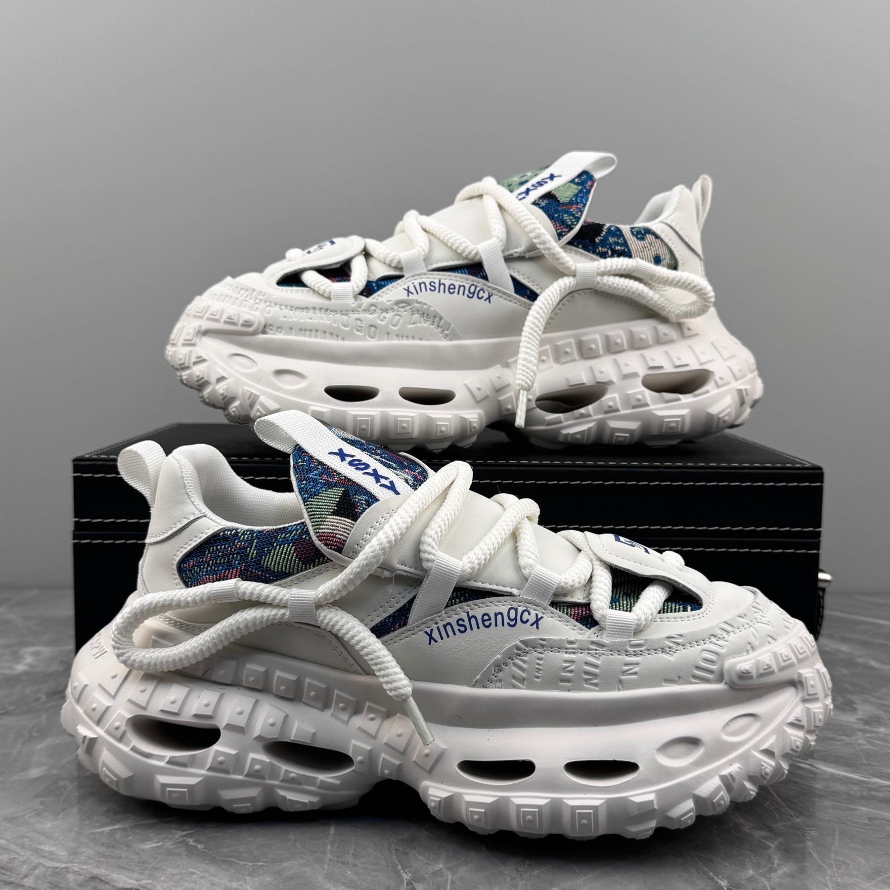 欧洲站男鞋2025夏季新款潮流增高老爹鞋男款高级感休闲鞋厚底鞋子,流行男鞋,老爹鞋,淘宝优惠券,粉丝福利购,淘宝优惠卷