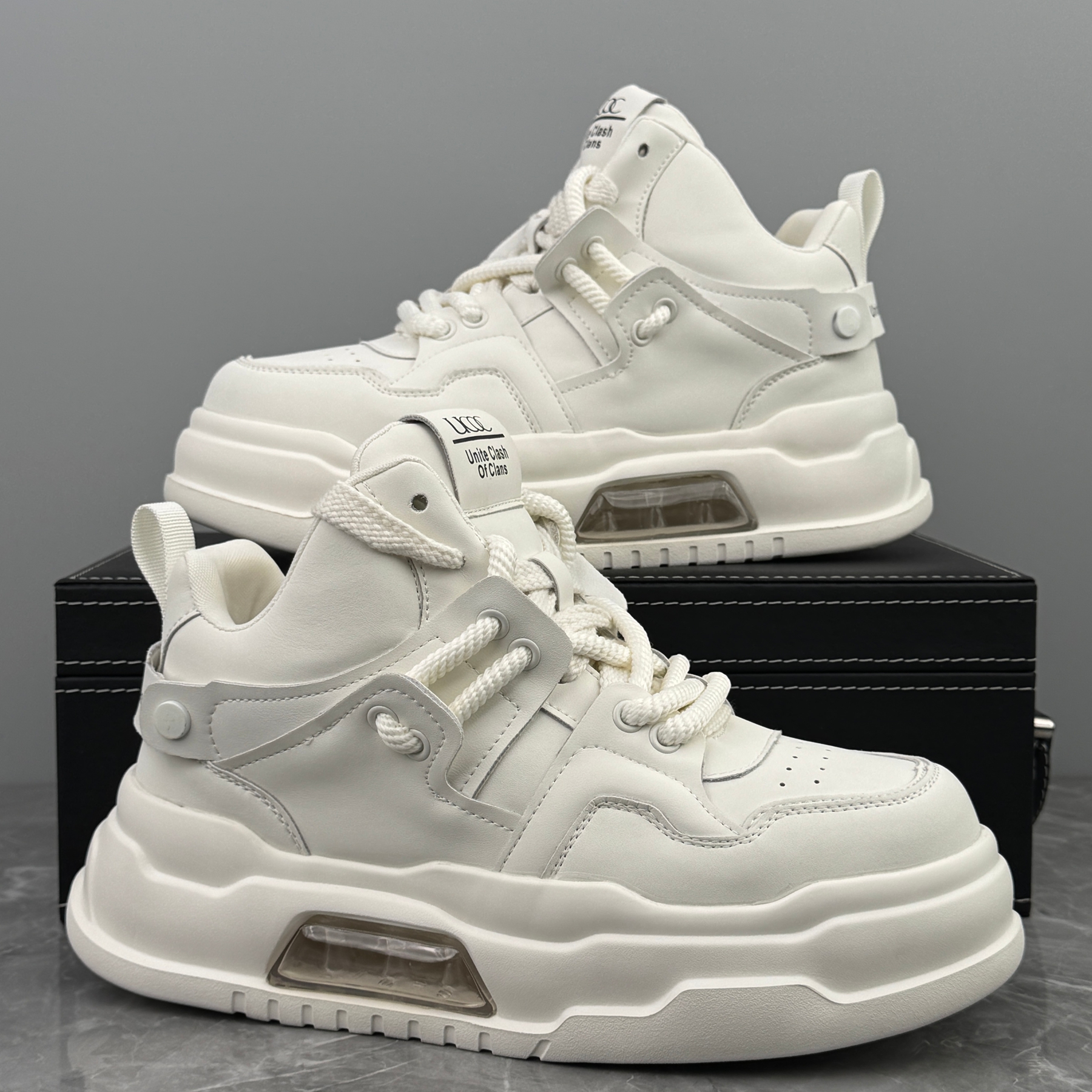 白色高帮男鞋2025冬季爆款小白鞋