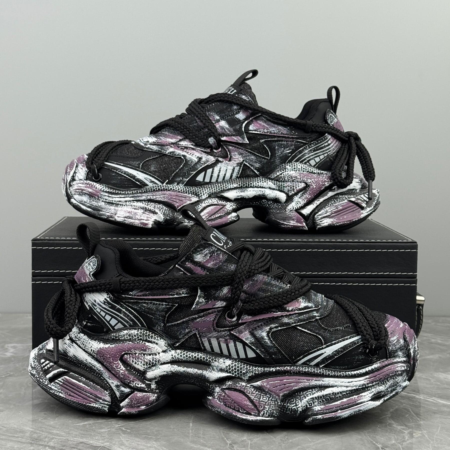 复古擦色老爹鞋2025秋冬痞帅男鞋