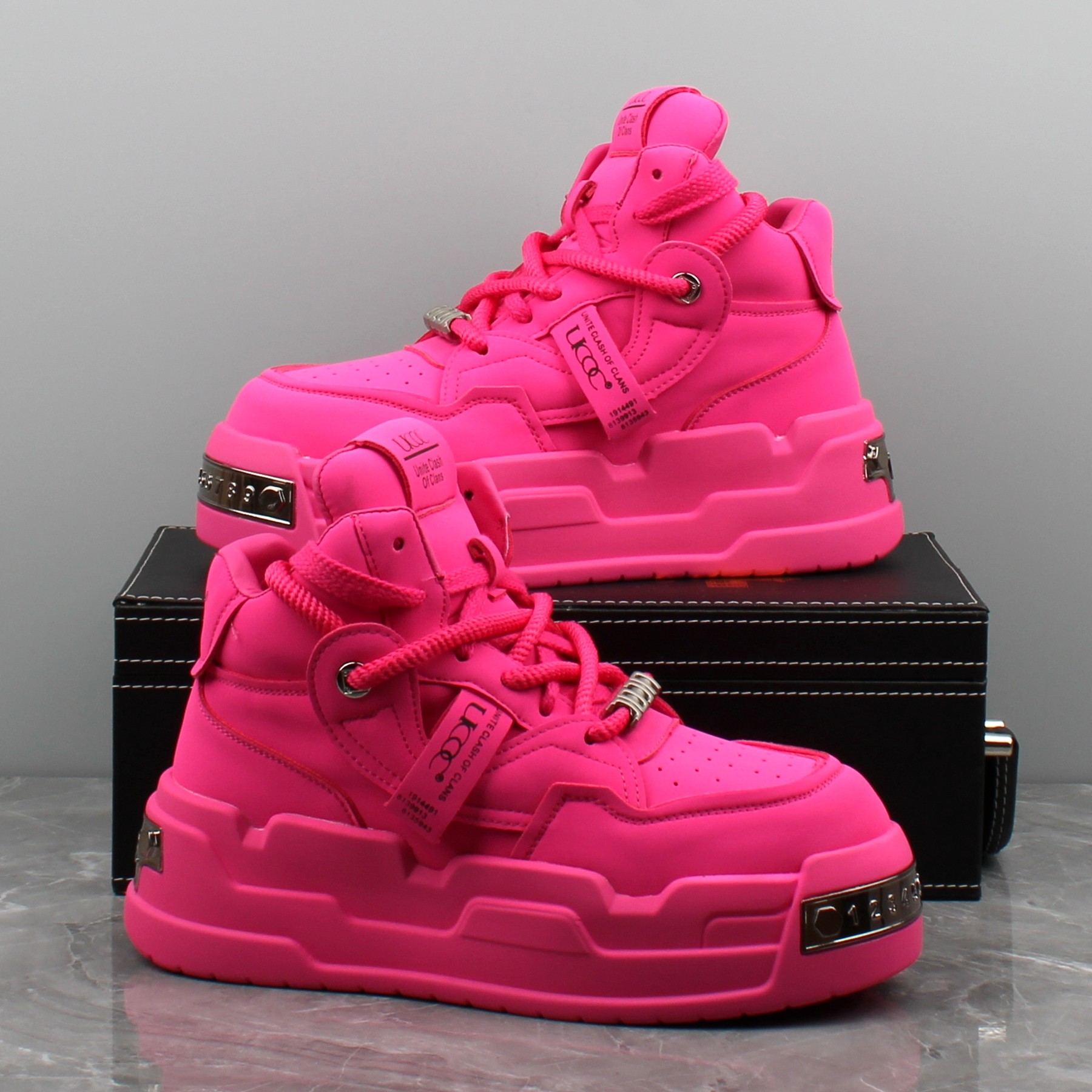 欧洲站男鞋2025新款春季小众潮鞋白色休闲百搭增高厚底时尚高帮鞋,流行男鞋,高帮鞋,淘宝优惠券,粉丝福利购,淘宝优惠卷