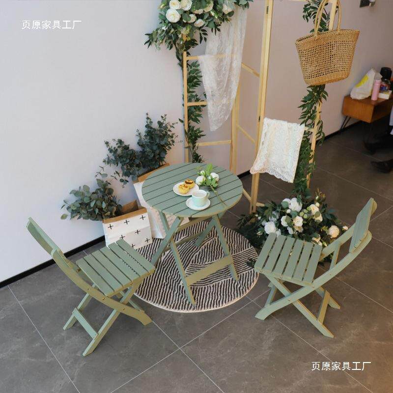 防腐木茶几户外桌椅庭院桌椅茶几折叠桌椅花园户外室外茶几