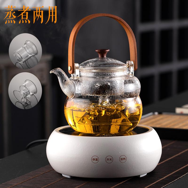 电陶炉煮茶器茶具套装耐热玻璃煮茶壶白茶泡茶壶家用大容量烧水壶
