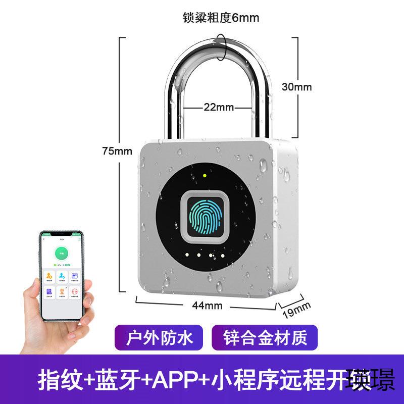 智能锁指纹密码挂锁户外防水大号锁头铁门厂房家用大门防盗电子锁