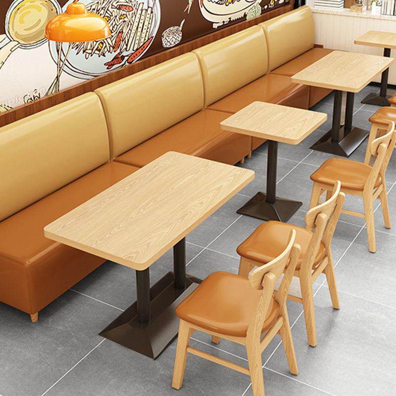 简约餐饮面馆小吃店桌椅组合甜品奶茶汉堡店靠墙卡座沙发商用