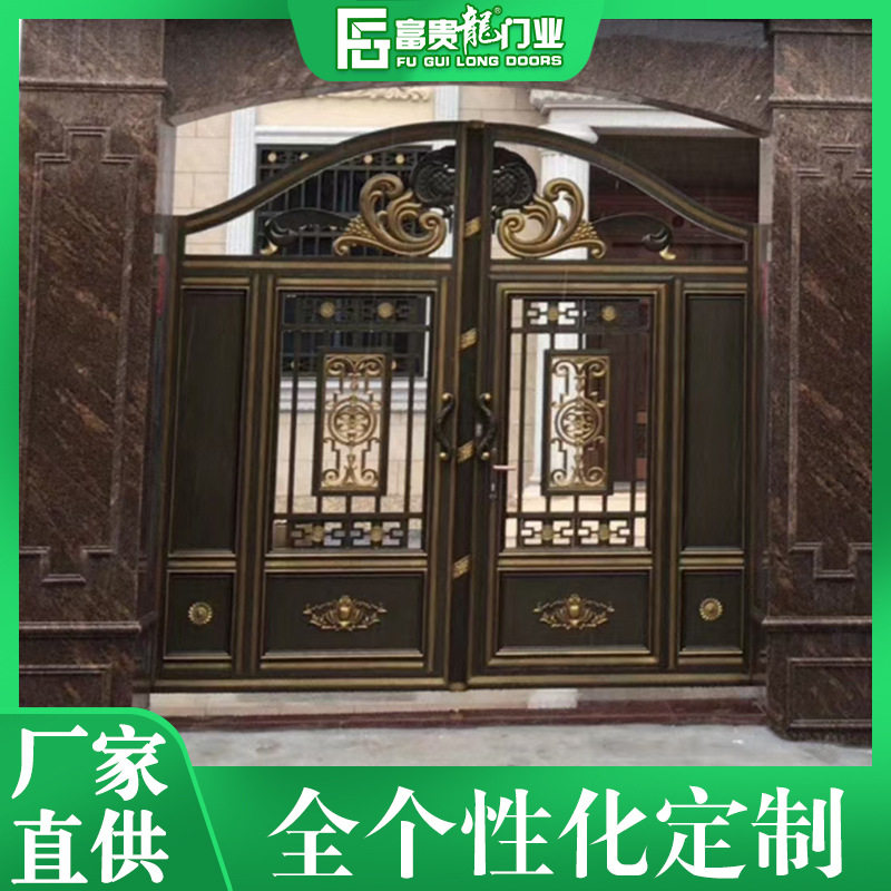 中式铝艺雕花大门露台阳台庭院