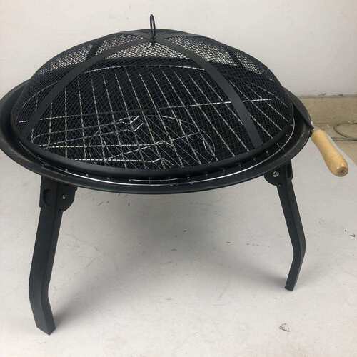 户外新款折叠脚便携式圆火盆取暖炉firepit烧烤炉取暖烧烤两用炉