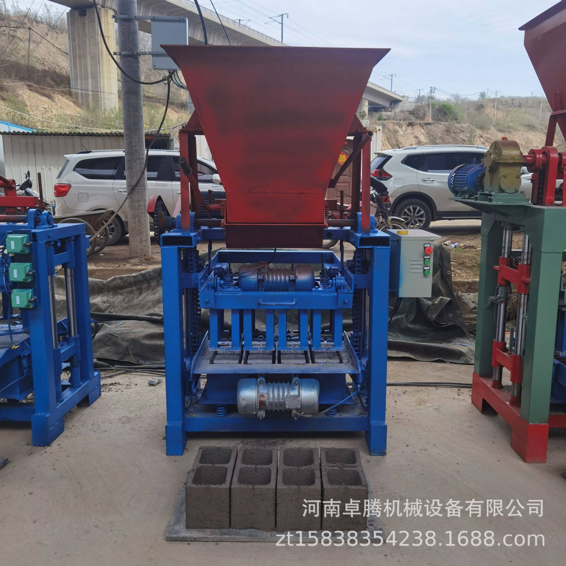 大中小型全自动免烧砖机空心水泥制砖机家用两项电移动砖机彩砖机