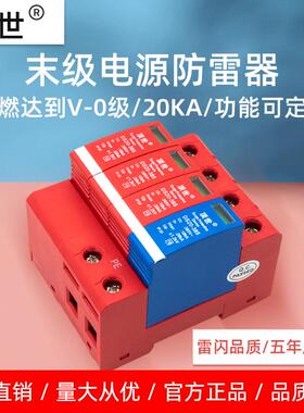 顶世浪涌保护器工程20KA末级电源防雷器电涌保护器避雷器3+N