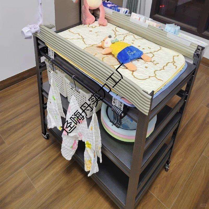 尿布台置物架可移动婴儿护理台洗澡按摩多功能儿童换衣台奶婴儿床