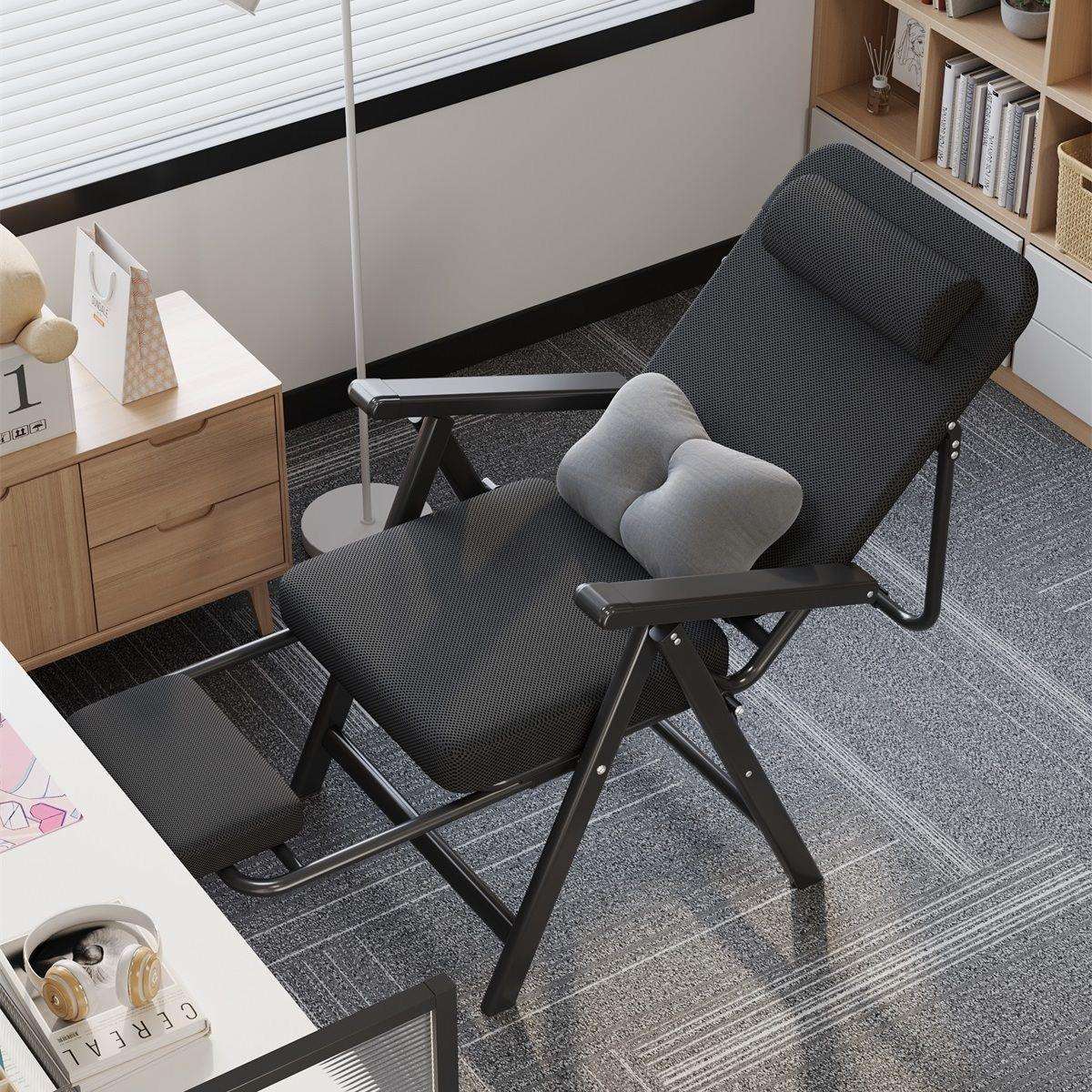 办公室座椅躺椅午休折叠式午睡神器上班族便携式懒人久坐靠背椅子