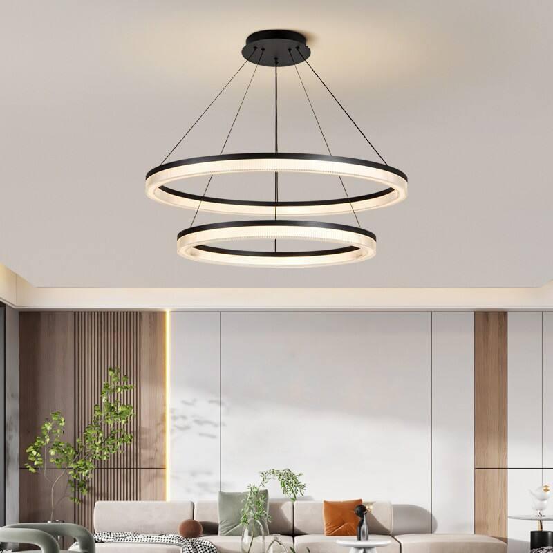 极简客厅吊灯设计师新款圆圈环形灯具现代简约高级感卧室餐厅吊灯