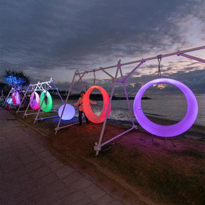 庭院吊椅花园装饰灯人网红多户外摇椅月亮发光室外儿童太阳能秋千